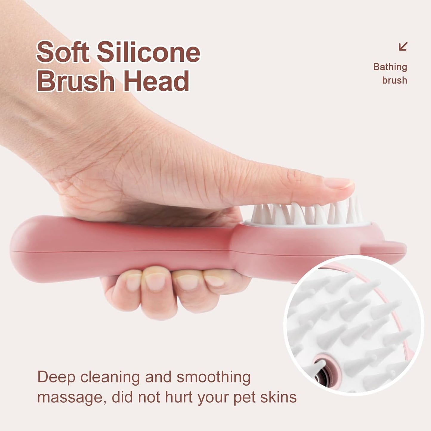 Hair Cleaning Brush With Mist Multifunctional Cat Grooming Brush Rechargeable Self Cleaning Slicker Brush