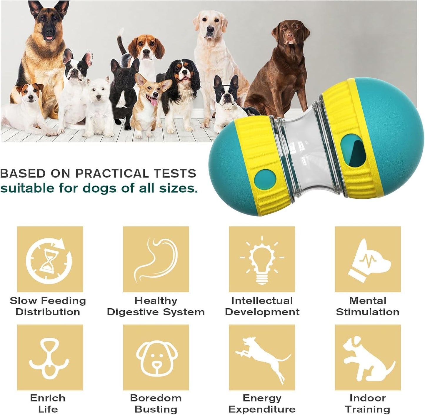 Food Dispensing Dog Toy Tumbler Leaky Food Ball Puzzle Toys Interactive Slowly Feeding Protect Stomach Increase Intelligence Pets Toy Pet Products