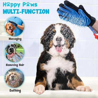 Pet Bathing Tool - Glove Sprayer & Scrubber in One with Adjustable Water Pressure